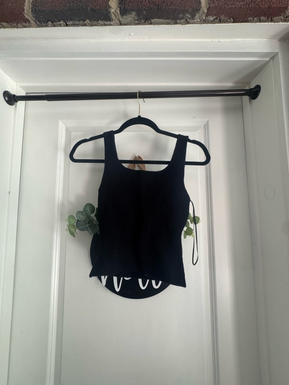 Black Ribbed Tank Top - Women